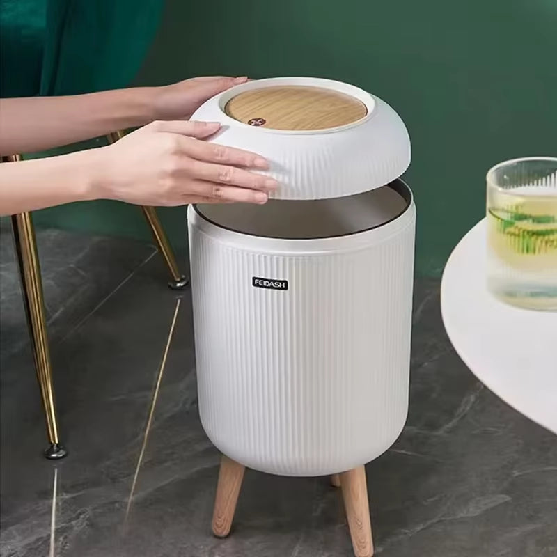 Smart Trash Can Induction Trash Can 10L Large Capacity Kitchen Bathroom Anti-Odor Waterproof Automatic Lid Opening Trash Can