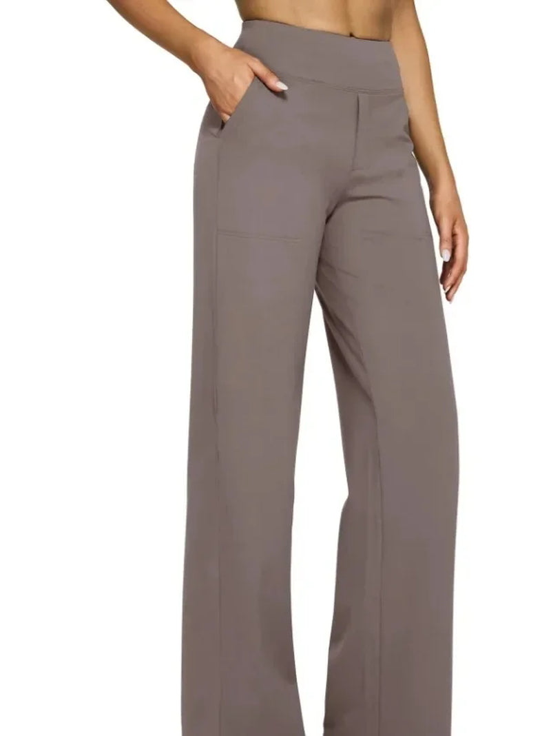 Casual Loose Straight Leg Pants Women'S Summer New Arrival 2024 Pocket Detail Comfortable Fit Long Trousers Fashionable
