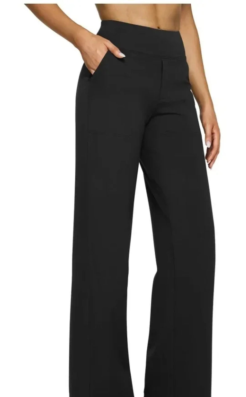 Casual Loose Straight Leg Pants Women'S Summer New Arrival 2024 Pocket Detail Comfortable Fit Long Trousers Fashionable