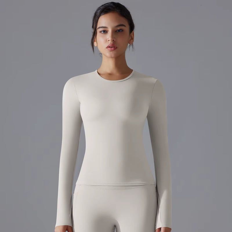 Yoga Shirts for Women Long Sleeve Winter Fitness Running Gym Clothes Workout Dry Fit Breathable High Elastic Sports Top