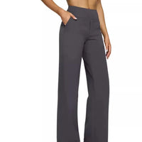 Casual Loose Straight Leg Pants Women'S Summer New Arrival 2024 Pocket Detail Comfortable Fit Long Trousers Fashionable