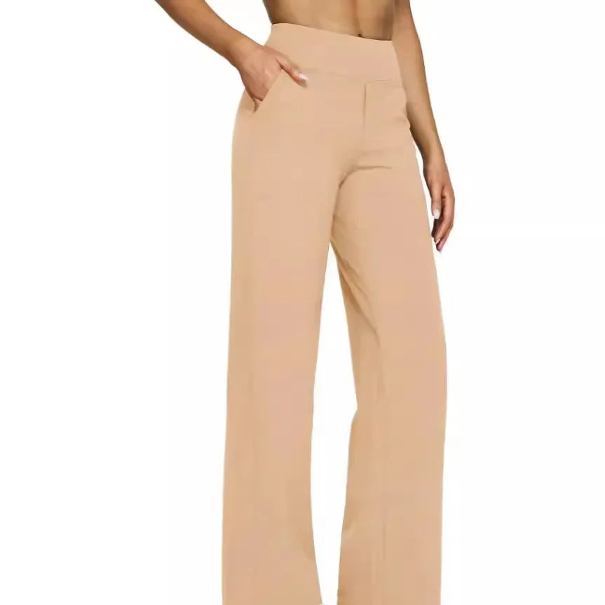 Casual Loose Straight Leg Pants Women'S Summer New Arrival 2024 Pocket Detail Comfortable Fit Long Trousers Fashionable