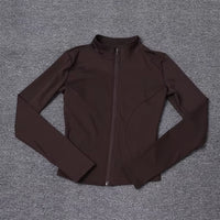 Women Long Sleeve Sport Jacket Spring Summer Gym Workout Coat Yoga Running Sports Cycling Top Casual Zipper Outfit Clothes Chic