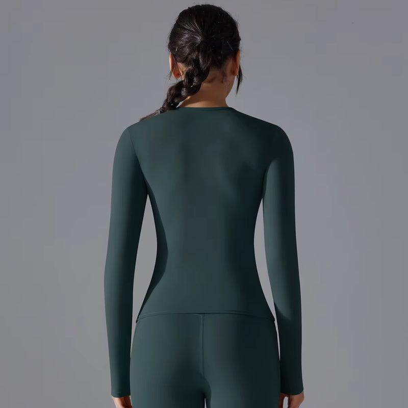 Yoga Shirts for Women Long Sleeve Winter Fitness Running Gym Clothes Workout Dry Fit Breathable High Elastic Sports Top