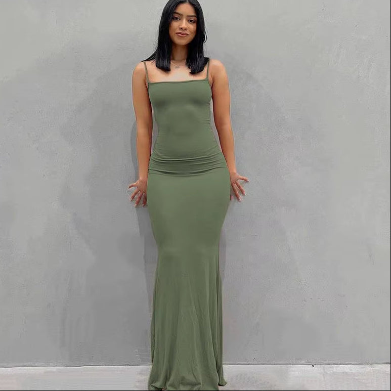 Elegant Satin Slip Maxi Dress