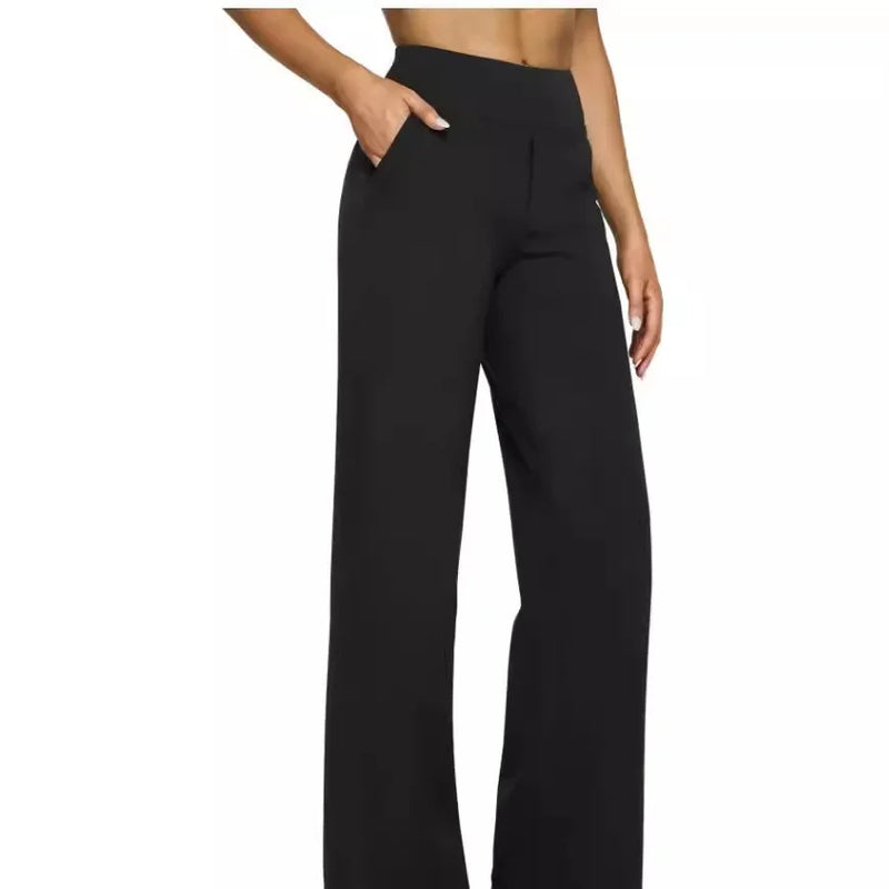 Casual Loose Straight Leg Pants Women'S Summer New Arrival 2024 Pocket Detail Comfortable Fit Long Trousers Fashionable