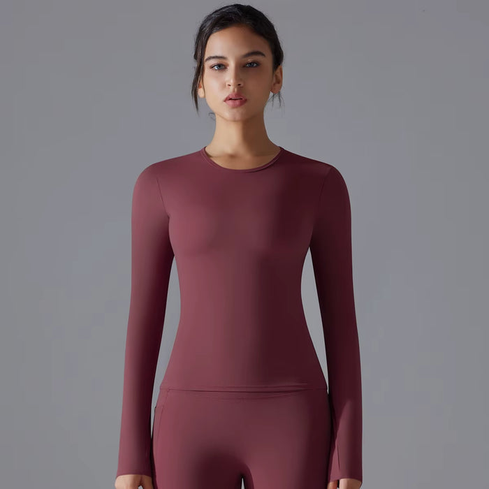 Yoga Shirts for Women Long Sleeve Winter Fitness Running Gym Clothes Workout Dry Fit Breathable High Elastic Sports Top