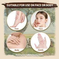 Whipped Beef Tallow and Manuka Honey Balm Organic Face Cream Moisturizer Body Lotion Skin Care and Lip Balm Aging Hydrating