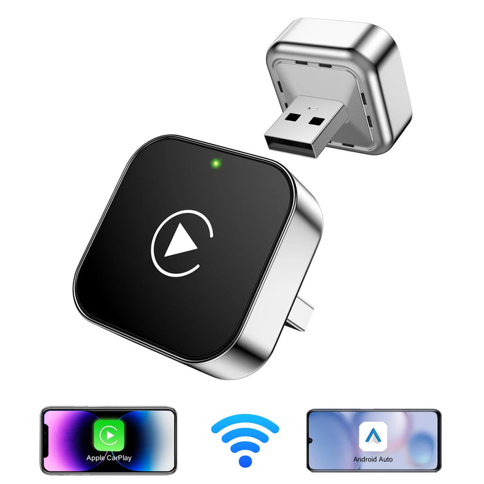 2In1 Wireless Carplay Adapter Android Auto AI Smart Box Car Intelligent Systems for VW Toyota Nissan Honda Ford Benz