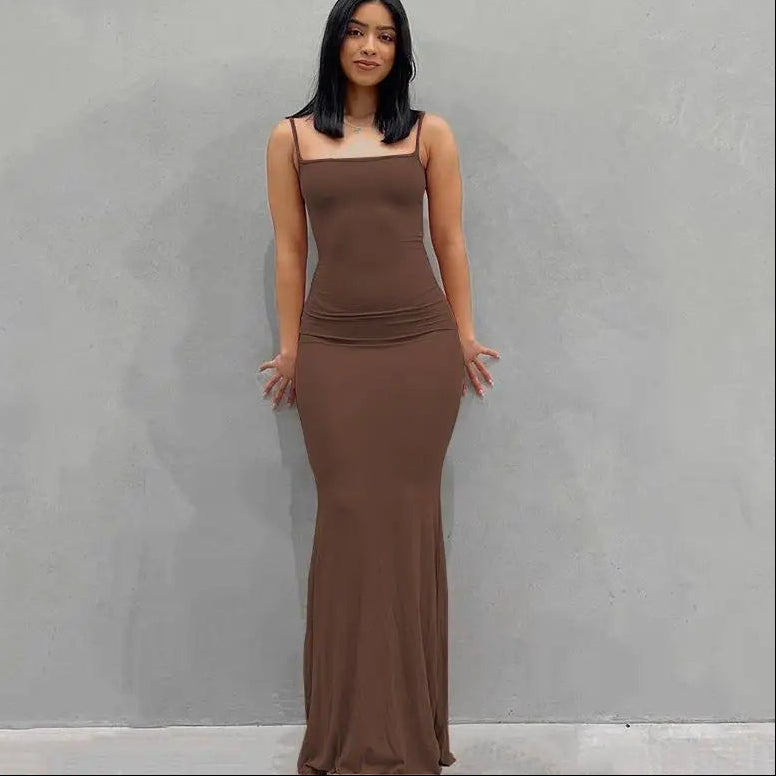 Elegant Satin Slip Maxi Dress
