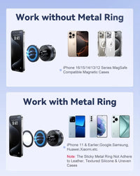 Oatsbasf Magnetic Vacuum Suction Cup Phone Holder Stand Portable 720° Rotatable Adsorption Car Phone Holder for Iphone 16/15/14