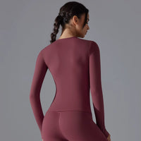 Yoga Shirts for Women Long Sleeve Winter Fitness Running Gym Clothes Workout Dry Fit Breathable High Elastic Sports Top