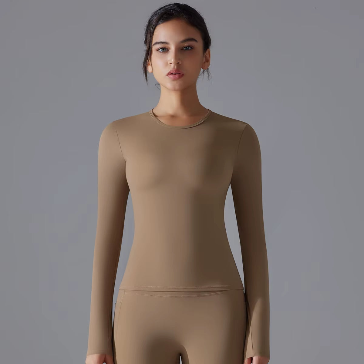 Yoga Shirts for Women Long Sleeve Winter Fitness Running Gym Clothes Workout Dry Fit Breathable High Elastic Sports Top