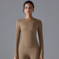 Yoga Shirts for Women Long Sleeve Winter Fitness Running Gym Clothes Workout Dry Fit Breathable High Elastic Sports Top