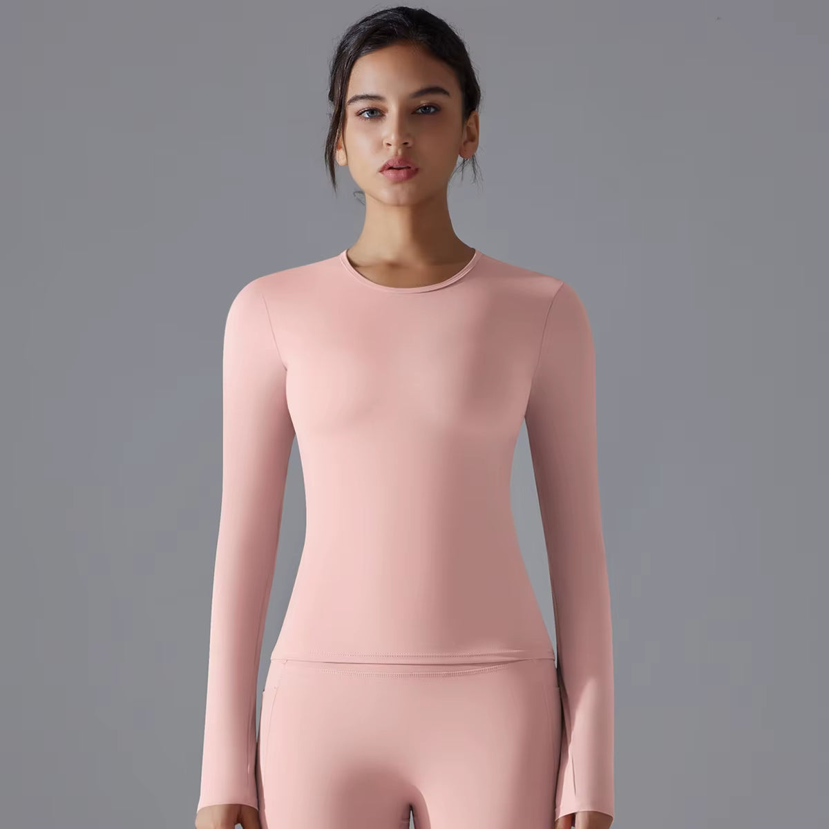 Yoga Shirts for Women Long Sleeve Winter Fitness Running Gym Clothes Workout Dry Fit Breathable High Elastic Sports Top