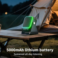 Phone Stand with Speaker Audio Station Foldable with Light 10W Phone Holder Induction Bracket Speaker for Home Office Travel