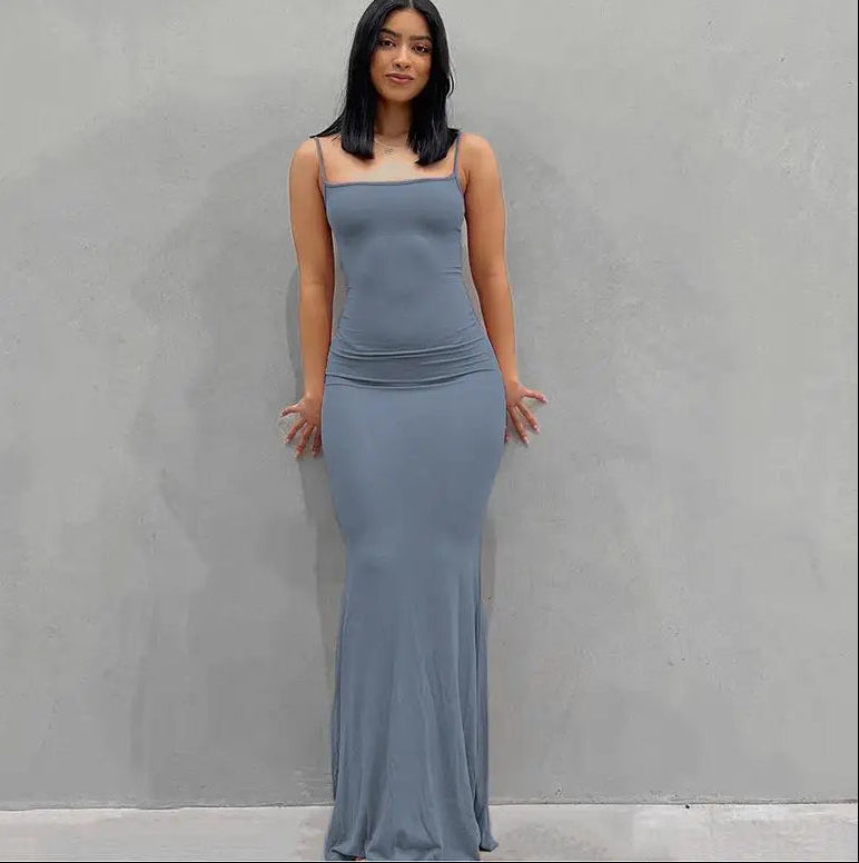 Elegant Satin Slip Maxi Dress