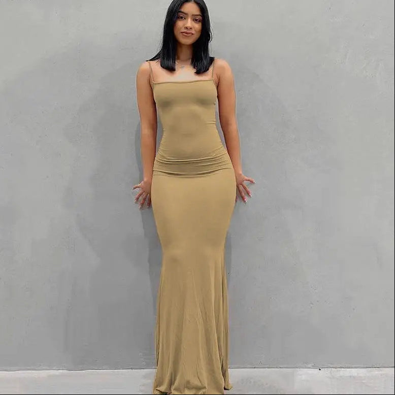 Elegant Satin Slip Maxi Dress