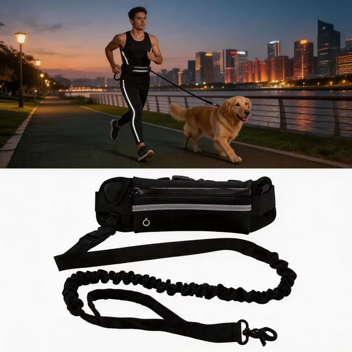 High Visibility Hands-Free Dog Leash Pet Leash Reflective with Waist Bag 