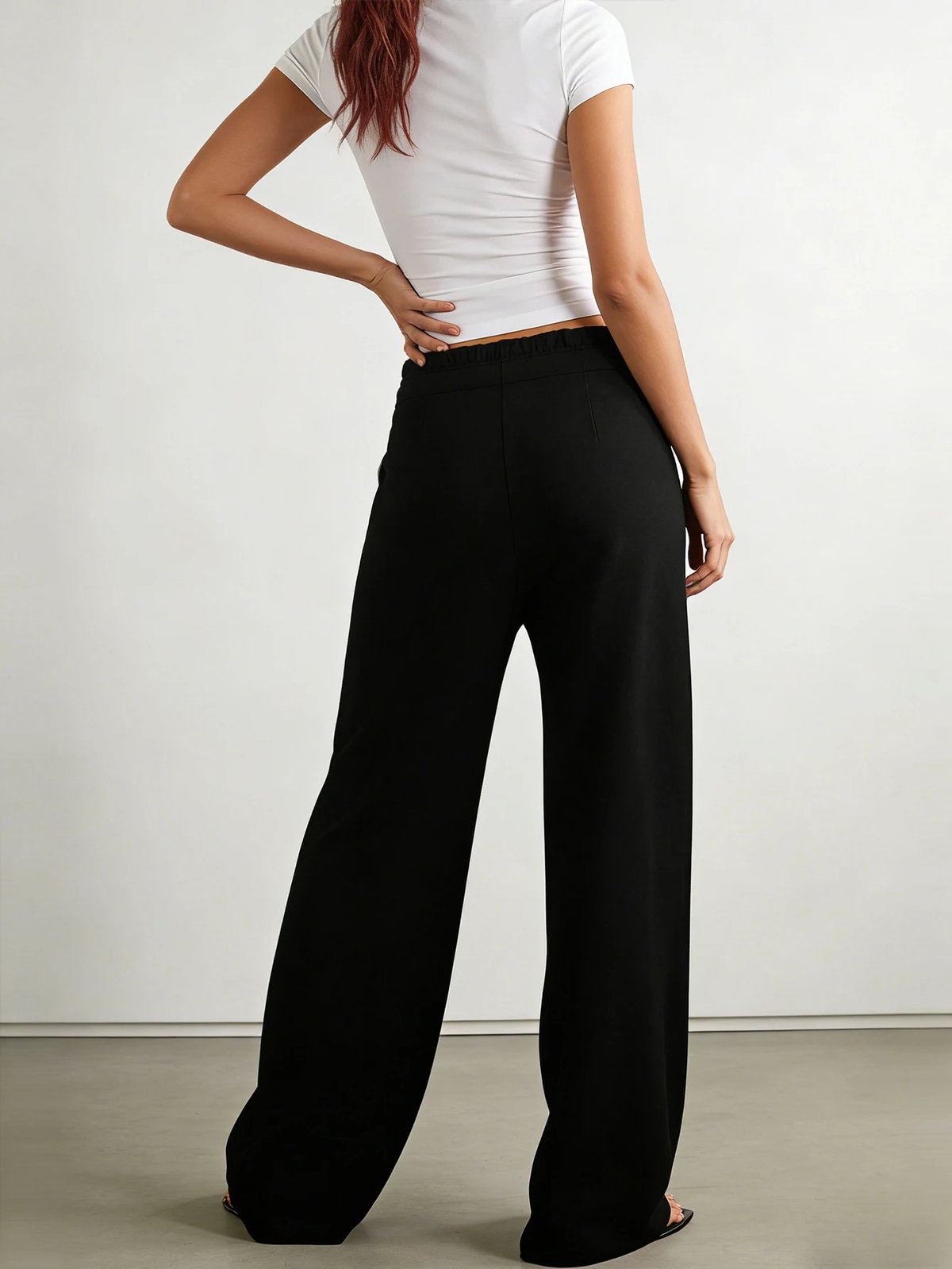 Women's Short-Sleeved Top and Wide-Leg Pants Set