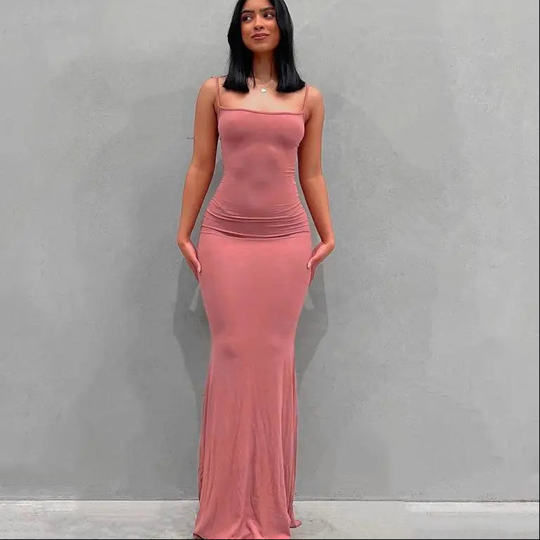 Elegant Satin Slip Maxi Dress
