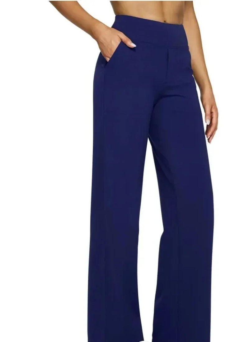Casual Loose Straight Leg Pants Women'S Summer New Arrival 2024 Pocket Detail Comfortable Fit Long Trousers Fashionable