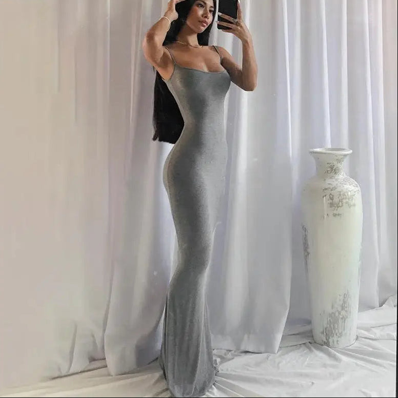 Elegant Satin Slip Maxi Dress