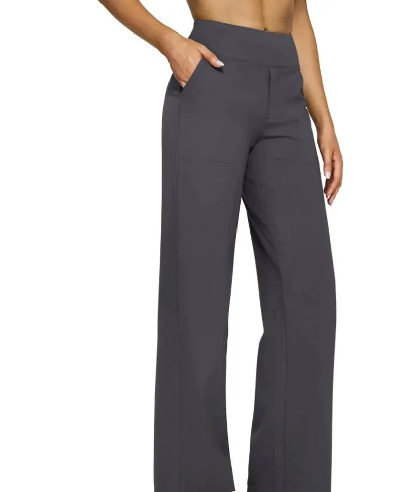 Casual Loose Straight Leg Pants Women'S Summer New Arrival 2024 Pocket Detail Comfortable Fit Long Trousers Fashionable