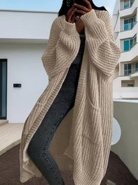 Spring Oversize Knitting Women Long Sweaters V-Neck Loose Cardigan Thick Warm Coats Female New Trendy Casual Ladies Clothes