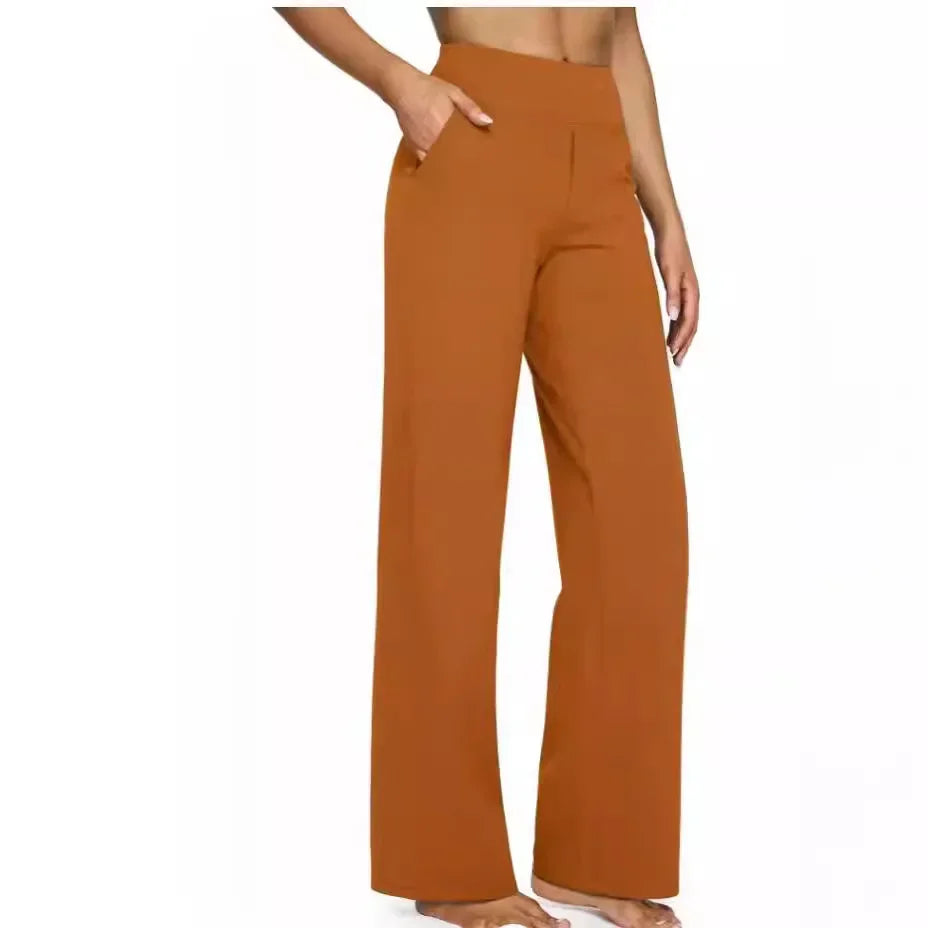 Casual Loose Straight Leg Pants Women'S Summer New Arrival 2024 Pocket Detail Comfortable Fit Long Trousers Fashionable