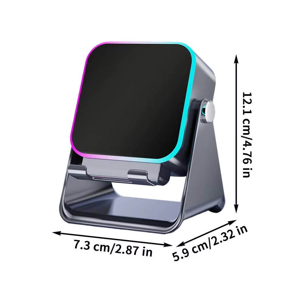 Phone Stand with Speaker Audio Station Foldable with Light 10W Phone Holder Induction Bracket Speaker for Home Office Travel